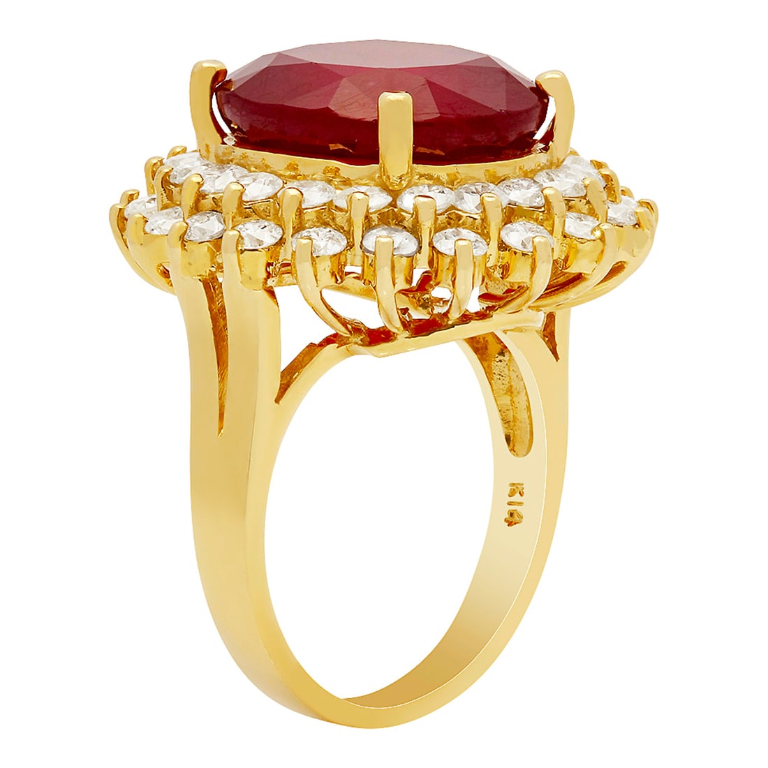 14k Yellow Gold 14.83ct Ruby 2.41ct Diamond Ring - 2