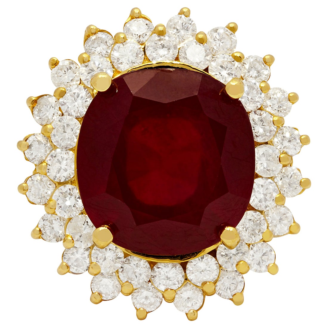 14k Yellow Gold 14.83ct Ruby 2.41ct Diamond Ring - 3