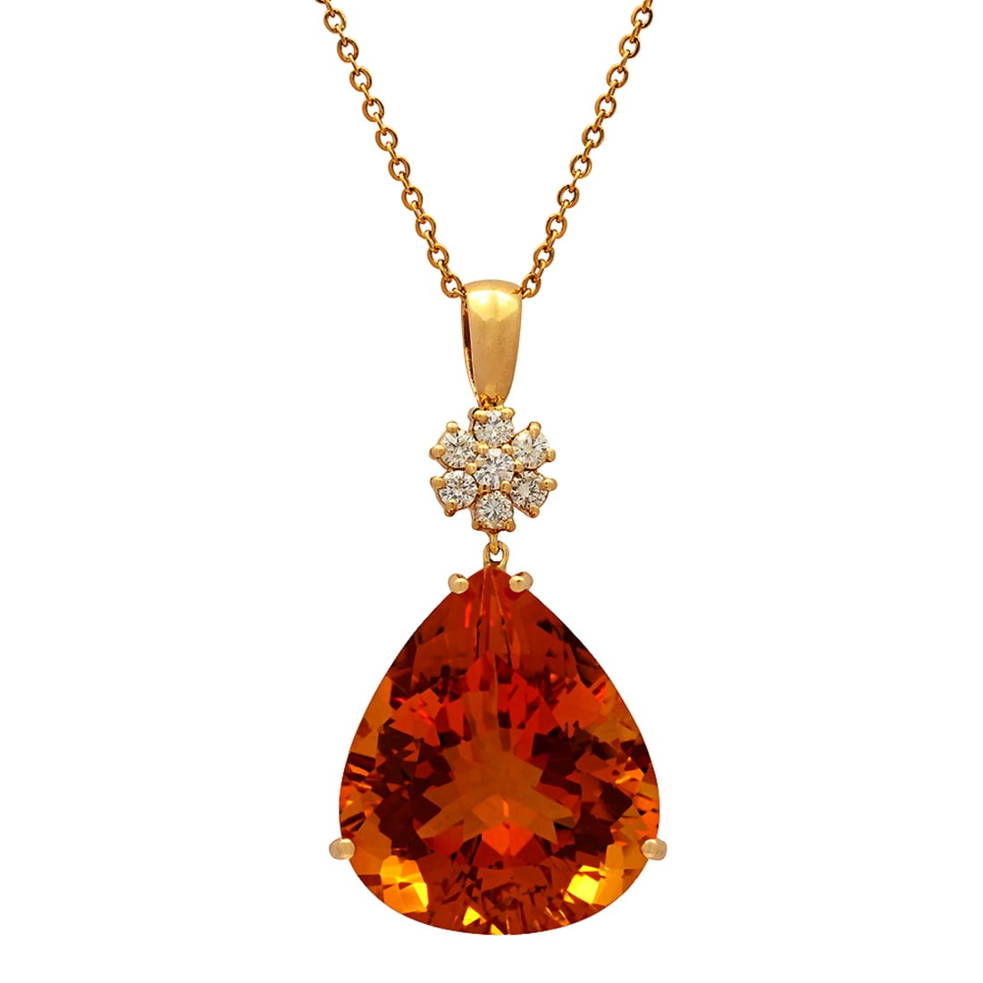 14k Yellow Gold 41.10ct Citrine 0.51ct Diamond Pendant: Retail: $9,945.00 ****** 14k Yellow Gold 41.10ct Citrine 0.51ct Diamond Pendant ****** Metal: 14K Yellow Gold / Total Item Weight: 13.70 grams / Country Made: United States / / Main Stone: Citrine /