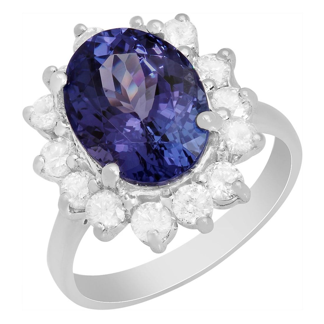 14k White Gold 5.16ct Tanzanite 1.01ct Diamond Ring: Retail: $15,900.00 ****** 14k White Gold 5.16ct Tanzanite 1.01ct Diamond Ring ****** Metal: 14K White Gold / Total Item Weight: 6.00 grams / Country Made: United States / / Main Stone: Tanzanite /