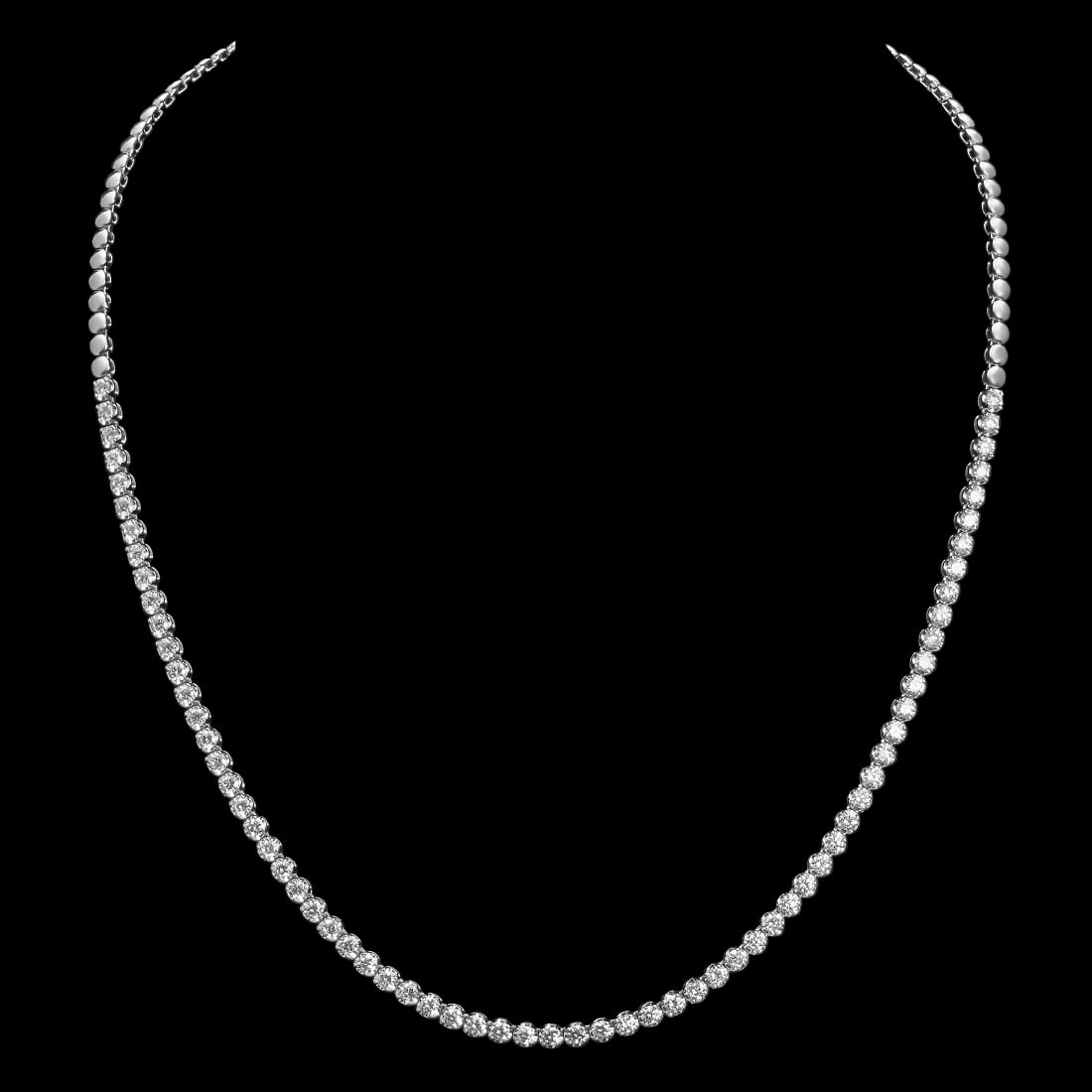 18K Gold 4.39ct Diamond Necklace: Retail: $17,837.00 ****** 18K Gold 4.39ct Diamond Necklace ****** Metal: 18K Solid White Gold / Total Item Weight: 16.1 Grams / Country Made: United States / / Main Stone: Diamond / Carat Total Weight