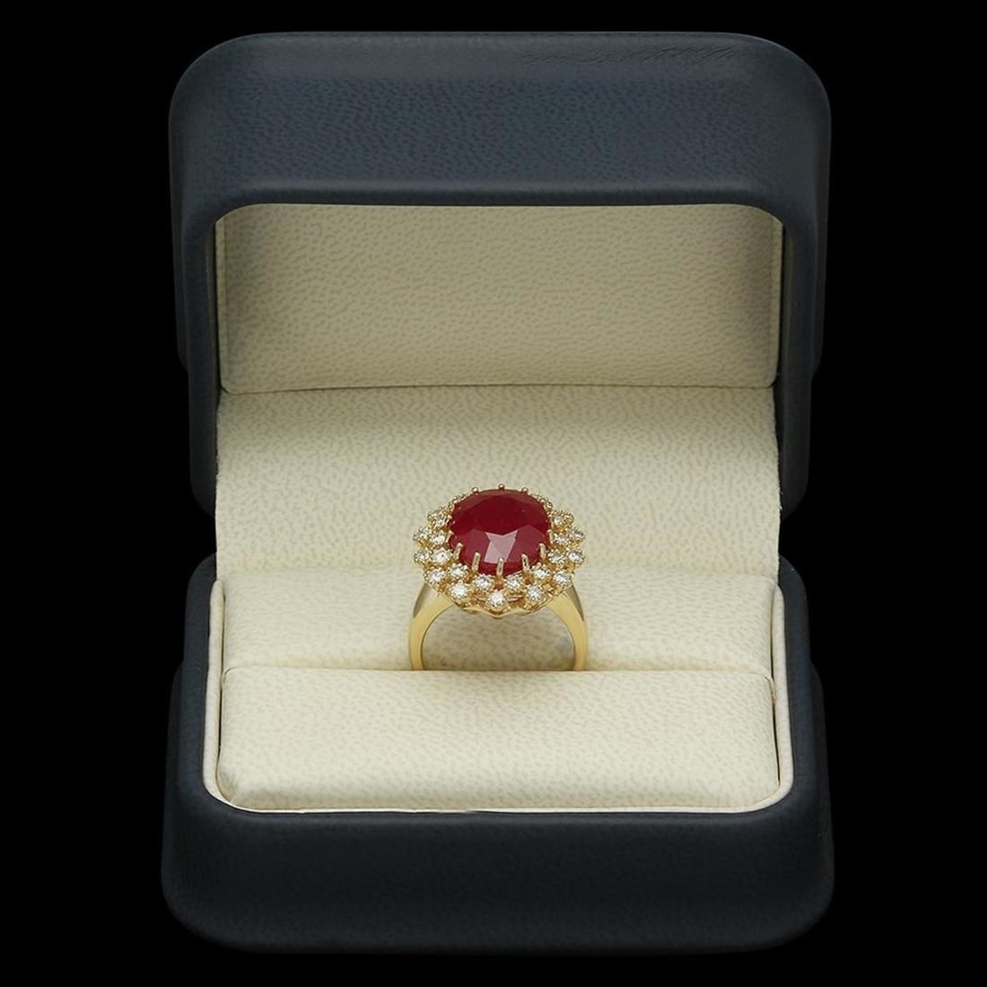 14K Yellow Gold 9.32ct Ruby and 1.01ct Diamond Ring - 4