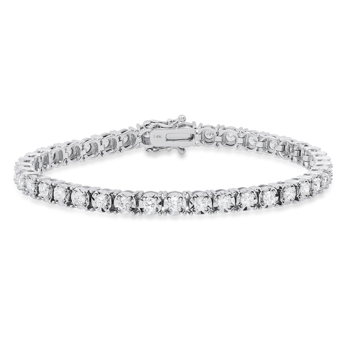14K White Gold Setting with 3.46ct Diamond Bracelet: Retail: $19,130.00 ****** 14K White Gold Setting with 3.46ct Diamond Bracelet ****** Size: 7 / Metal: 14K White Gold / Total Item Weight: 12.6 Grams / Country Made: United States / / Main Stone: Diamo