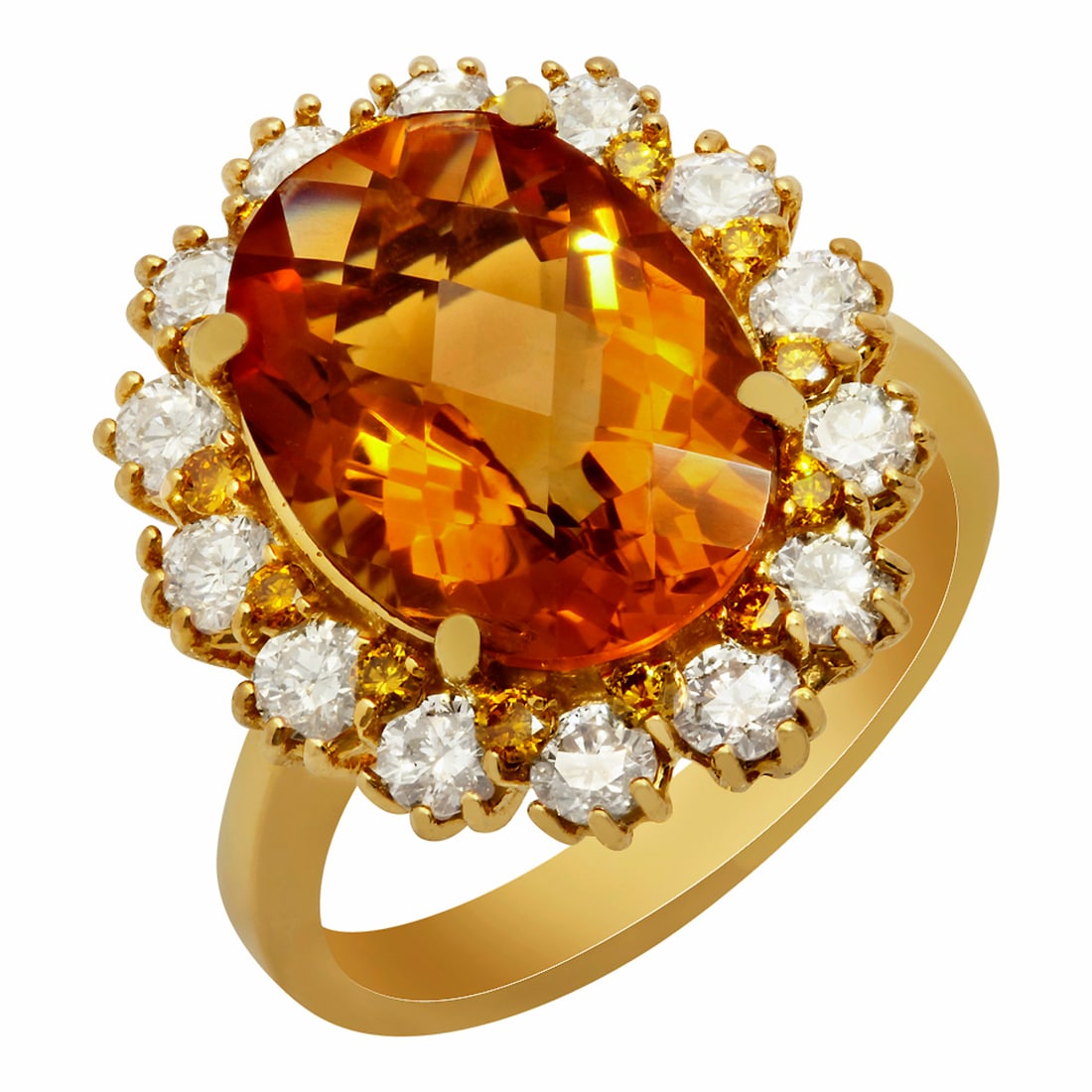 14k Yellow Gold 4.82ct Citrine 1.32ct Diamond Ring (1 of 5)