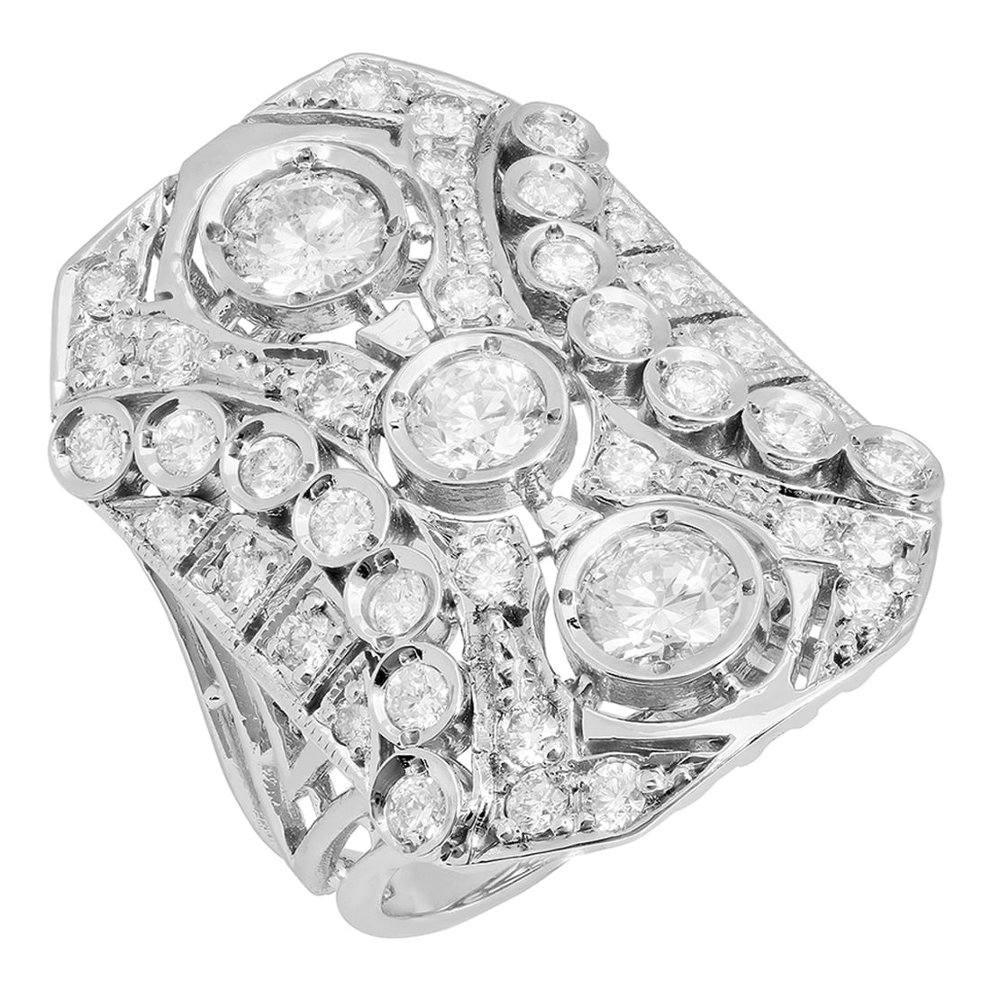 14k White Gold 2.55ct Diamond Ring: Retail: ****** 14k White Gold 2.55ct Diamond Ring ****** Metal: 14K White Gold / Total Item Weight: 10.60 grams / Country Made: United States / / Main Stone: Diamond / Carat Total Weight: 2.55 / Treat
