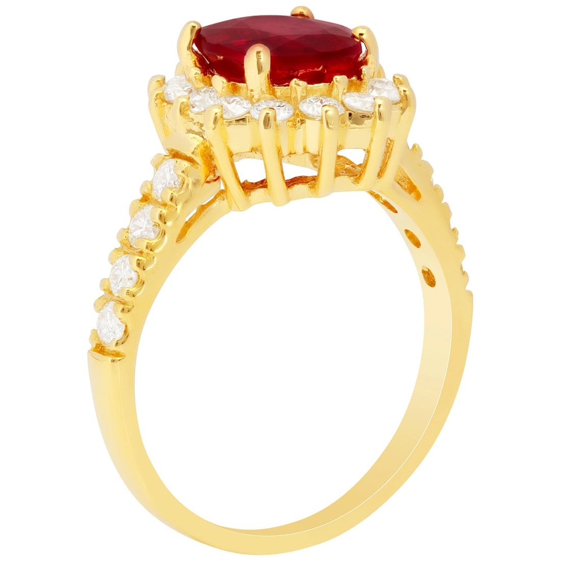 14k Yellow Gold 2.23ct Ruby 0.75ct Diamond Ring - 2