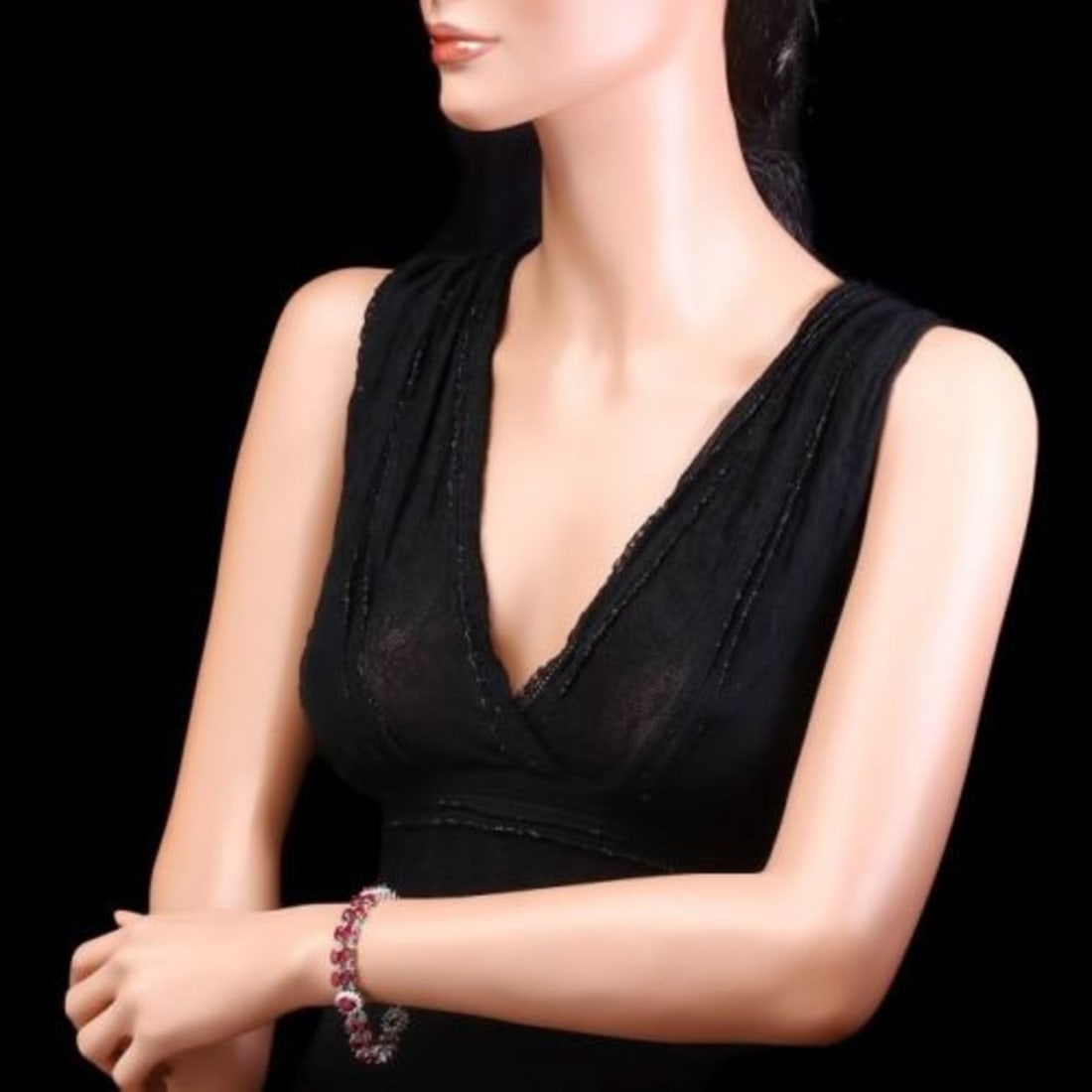 14K Gold 42.78ct Ruby 1.61ct Diamond Bracelet - 4