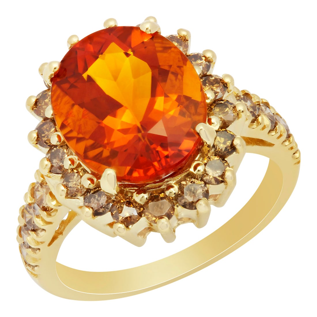 14k Yellow Gold 4.68ct Citrine 1.15ct Diamond Ring (1 of 5)