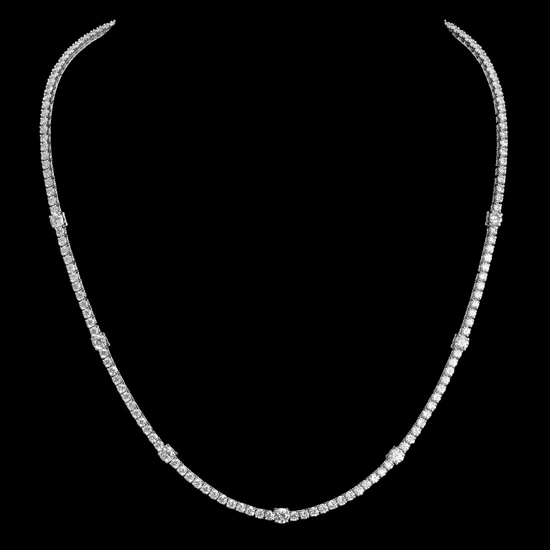 18K Gold 9.51ct Diamond Necklace: Retail: $33,917.00 ****** 18K Gold 9.51ct Diamond Necklace ****** Metal: 18K Solid White Gold / Total Item Weight: 16.2 Grams / Country Made: United States / / Main Stone: Diamond / Carat Total