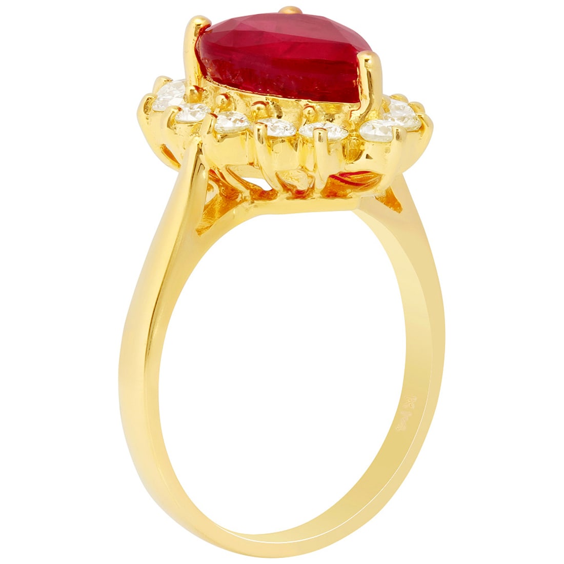 14k Yellow Gold 3.59ct Ruby 0.79ct Diamond Ring - 2