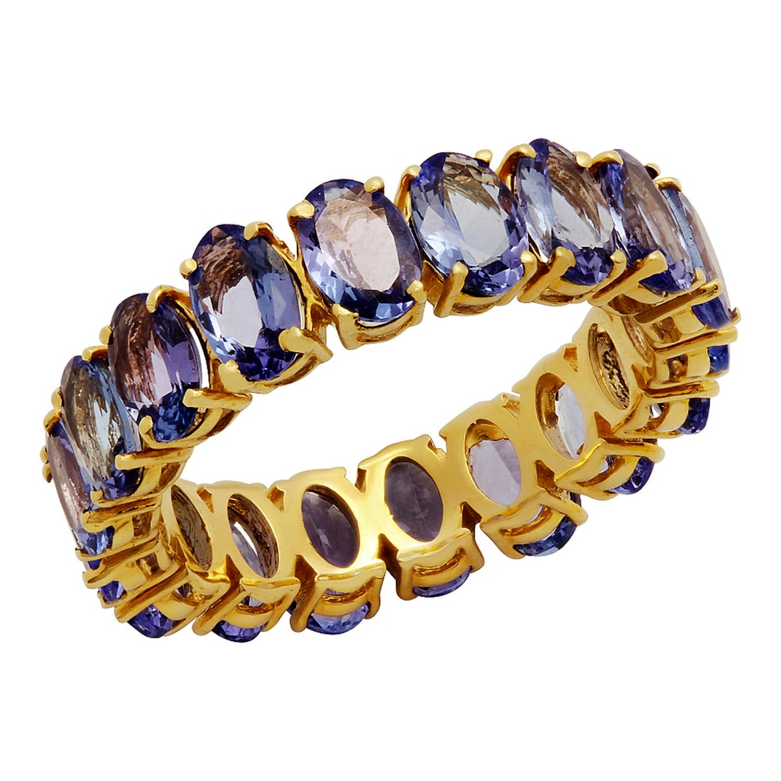 14k Yellow Gold 10.63ct Tanzanite Eternity Band Ring: Retail: $6,155.00 ****** 14k Yellow Gold 10.63ct Tanzanite Eternity Band Ring ****** Metal: 14K Yellow Gold / Total Item Weight: 5.25 grams / Country Made: United States / / Main Stone: Tanzanite /