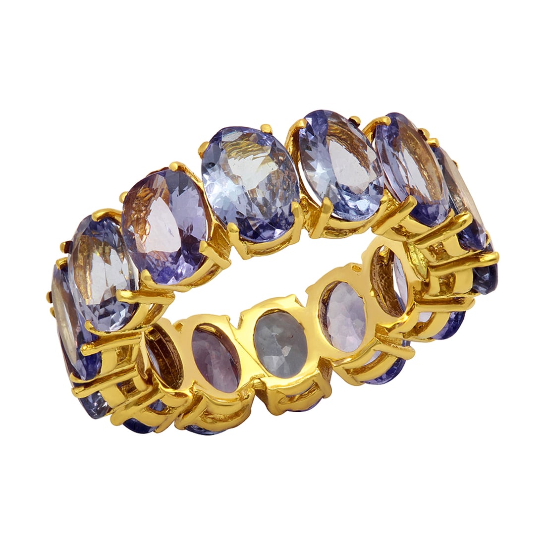 14k Yellow Gold 9.86ct Tanzanite Eternity Band Ring: Retail: $6,175.00 ****** 14k Yellow Gold 9.86ct Tanzanite Eternity Band Ring ****** Metal: 14K Yellow Gold / Total Item Weight: 5.46 grams / Country Made: United States / / Main Stone: Tanzanite /