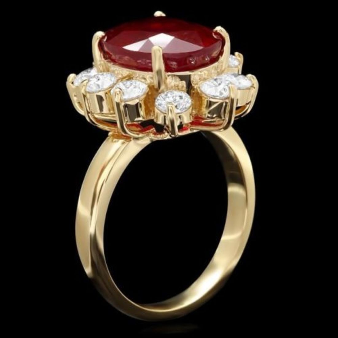 14K Yellow Gold7.86ct Ruby and 1.38ct Diamond Ring - 2