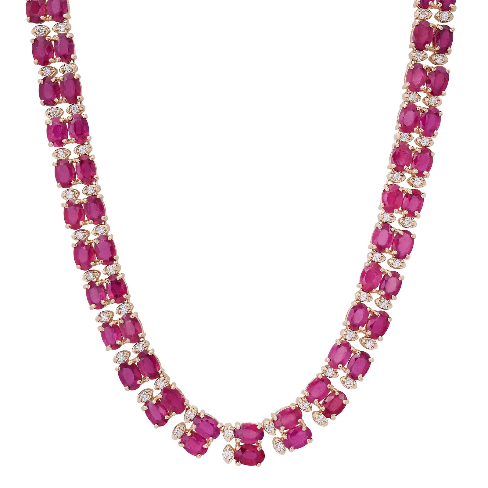 14K Yellow Gold with 59.31ct Ruby and 2.05ct Diamond Necklace (1 of 3)