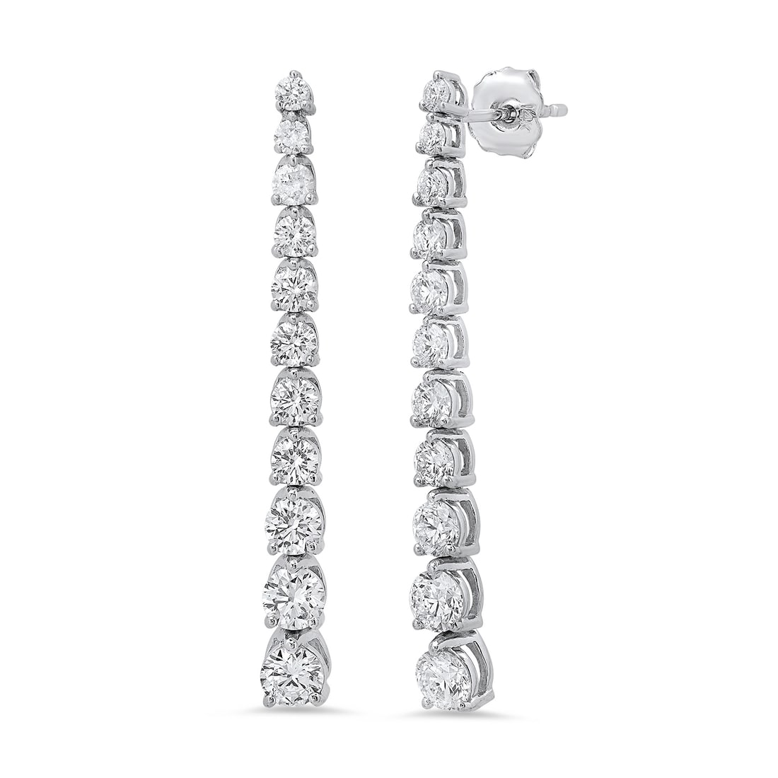 14K White Gold Settings with 2.69ct Diamond Earrings: Retail: $15,725.00 ****** 14K White Gold Settings with 2.69ct Diamond Earrings ****** Size: 1.5 / Metal: 14K White Gold / Total Item Weight: 3.57 Grams / Country Made: United States / / Main Stone: