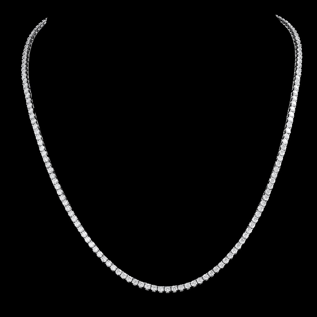 14K White Gold and 7.98ct Diamond Necklace: Retail: $35,870.00 ****** 14K White Gold and 7.98ct Diamond Necklace ****** Metal: 14K White Gold / Total Item Weight: 15.59 Grams / Country Made: United States / / Main Stone: Diamond / Carat Total W