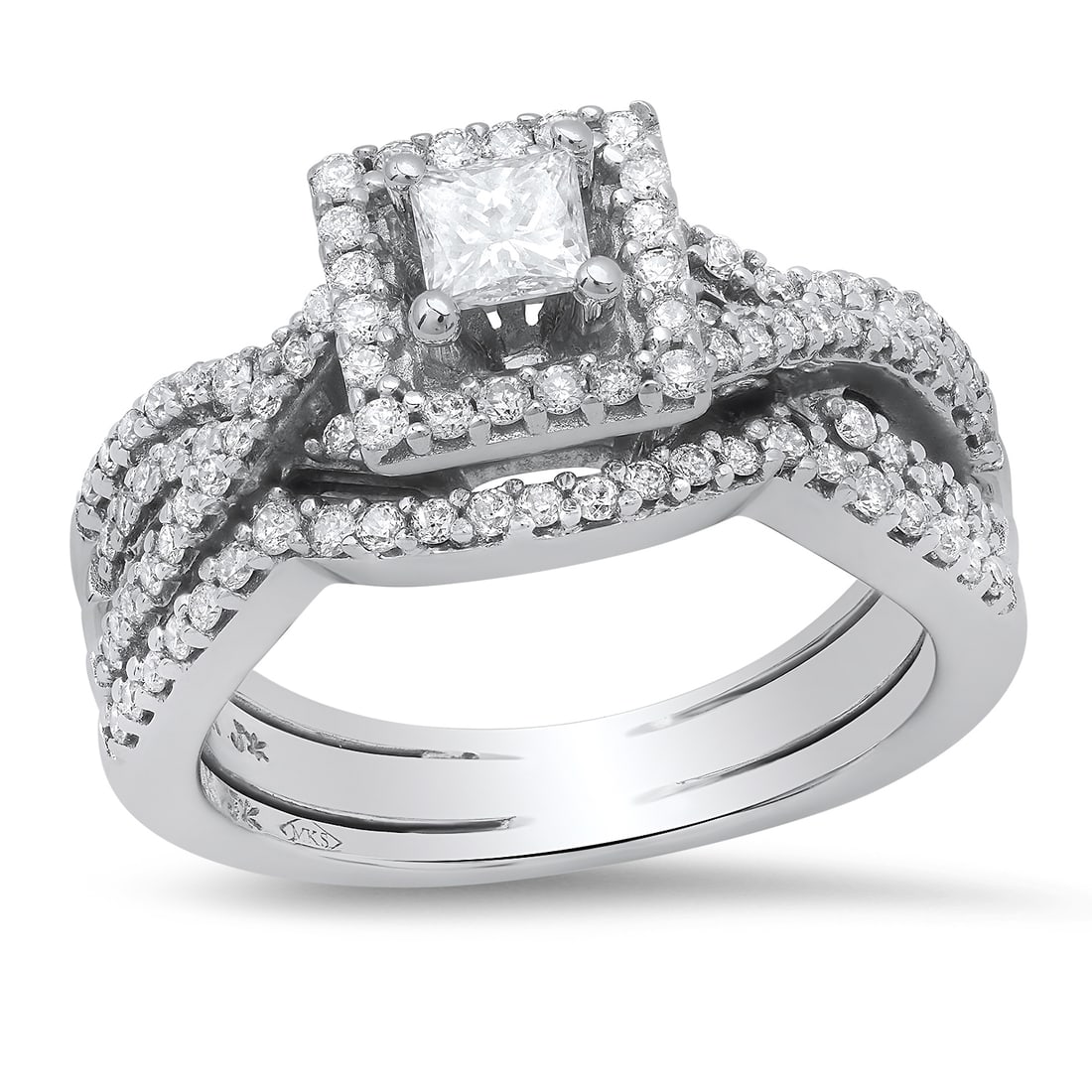 14K White Gold Setting with 0.27ct Center Diamond and 0.77tcw Diamond Ladies Ring (1 of 5)