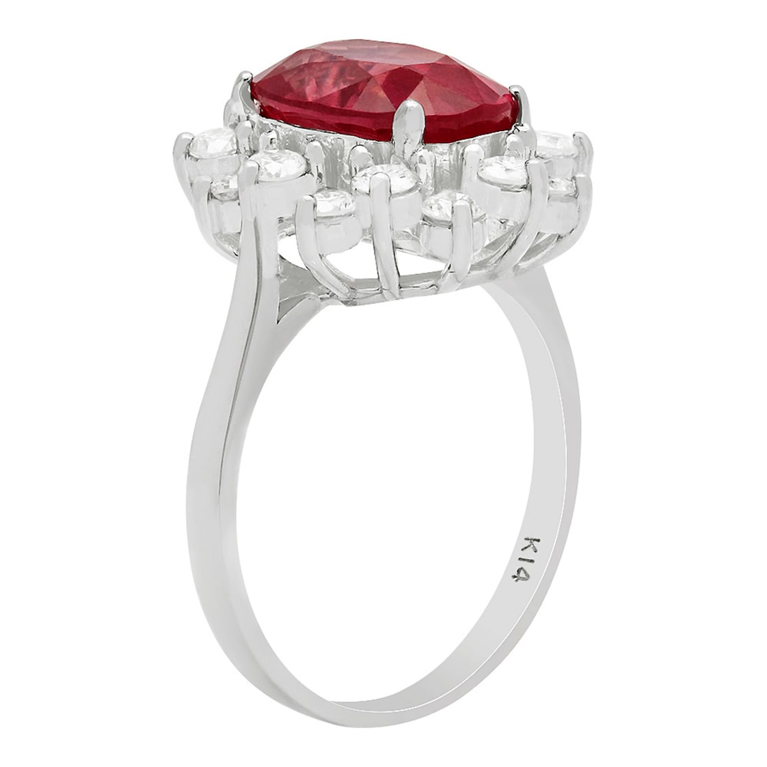 14k White Gold 4.61ct Ruby 0.98ct Diamond Ring - 2