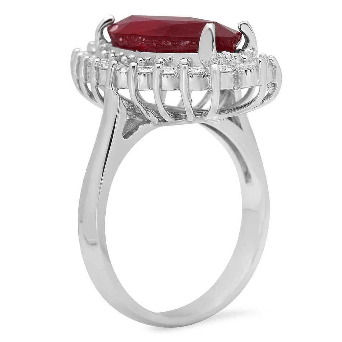 14K White Gold 8.31ct Ruby and 1.47ct Diamond Ring - 2