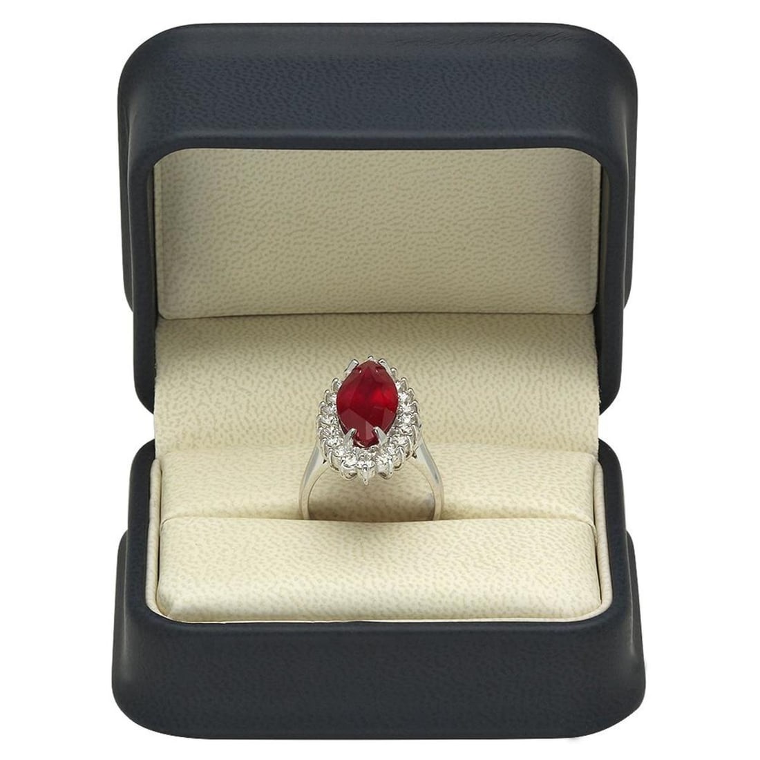 14K White Gold 8.31ct Ruby and 1.47ct Diamond Ring - 4