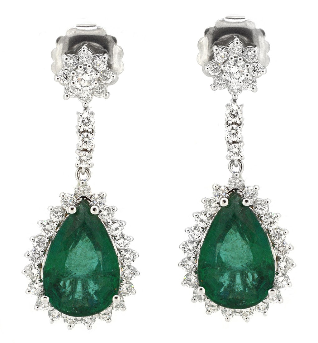 18K White Gold Ladies Earrings with 2.70ct tw Adjacent Diamonds (1 of 3)