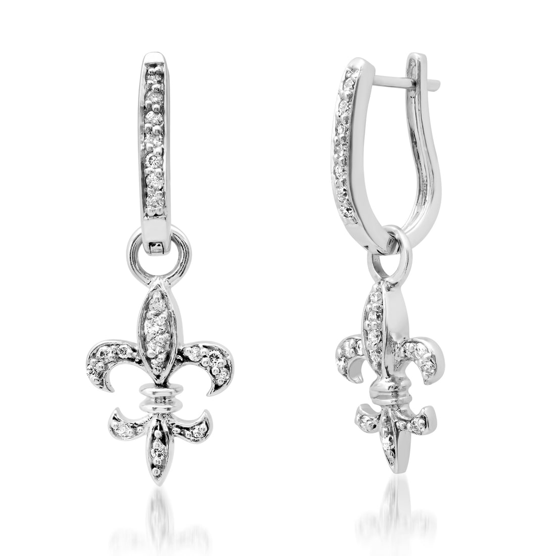 14K White Gold Setting with .31ct Diamond Earrings: Retail: $1,250.00 ****** 14K White Gold Setting with .31ct Diamond Earrings ****** Size: 1.25 Drop / Metal: 14K White Gold / Total Item Weight: 3.3 Grams / Country Made: United States / / Main