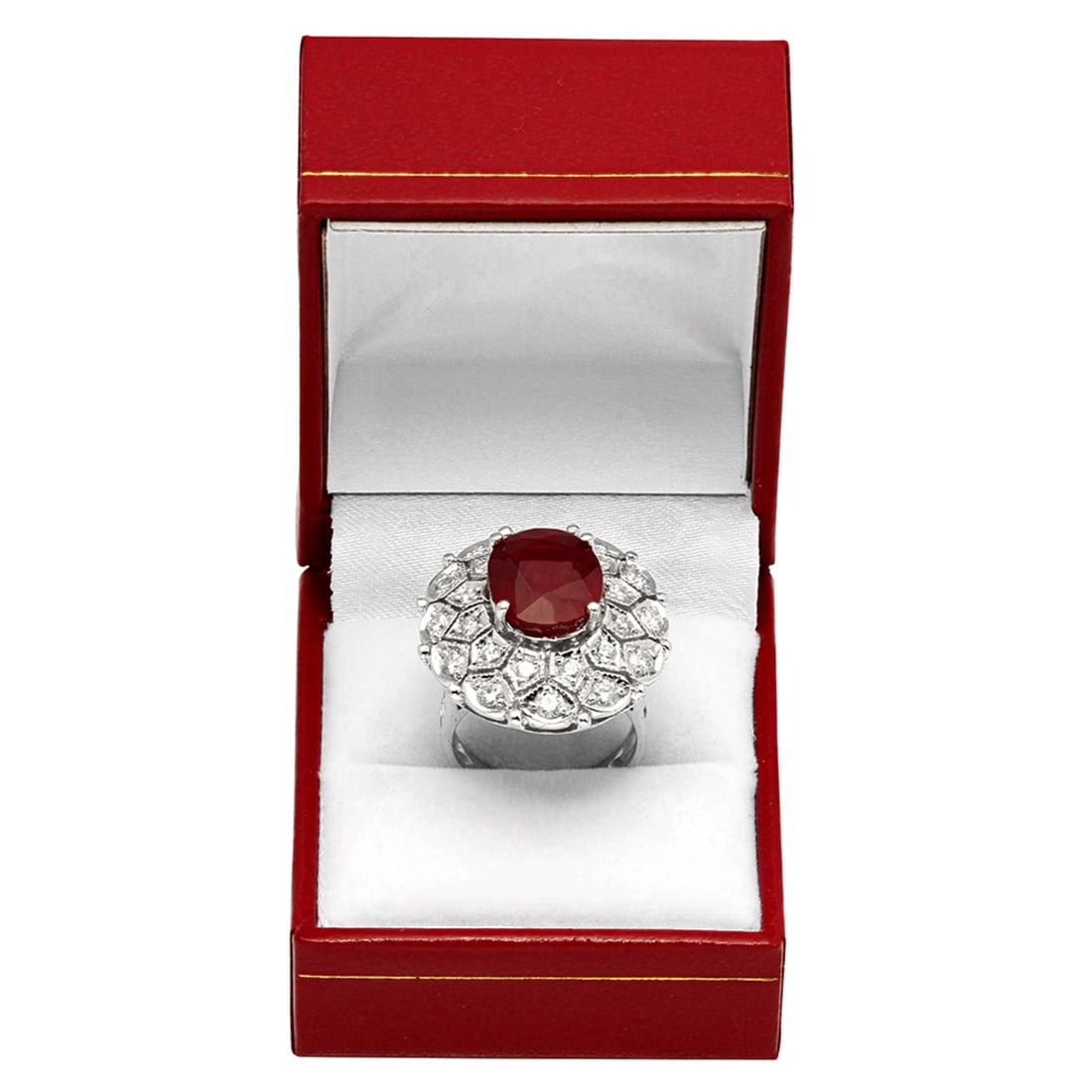 14K Gold 10.51ct Ruby and 1.76ct Diamond Ring - 4