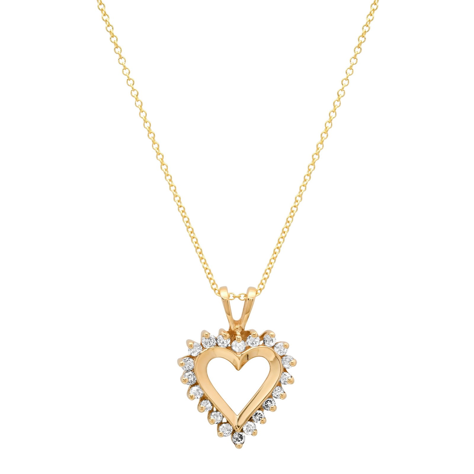 10K Yellow Gold Setting with 18 14K Chain and 0.35ct Diamond Heart Pendant": Retail: $1,256.00 ****** 10K Yellow Gold Setting with 18 14K Chain and 0.35ct Diamond Heart Pendant ****** Size: 18" 14K Chain / Metal: 10K Yellow Gold / Total Item Weight: 3.4 Grams / Country Made: U