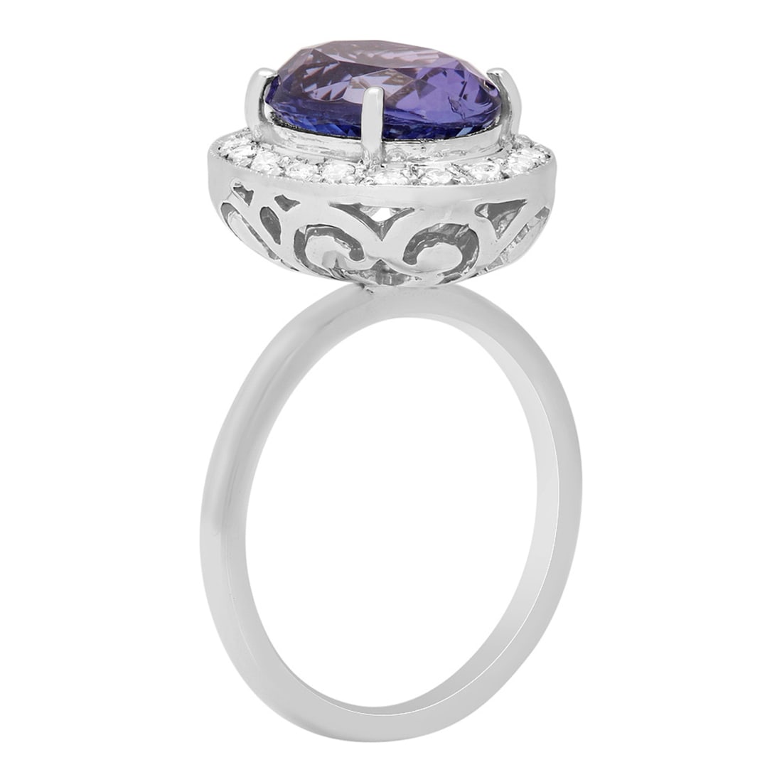 14k White Gold 5.03ct Tanzanite 0.42ct Diamond Ring - 2