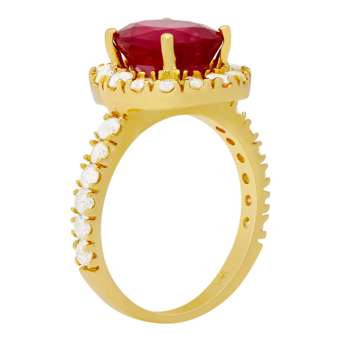 14k Yellow Gold 4.48ct Ruby 1.26ct Diamond Ring - 2