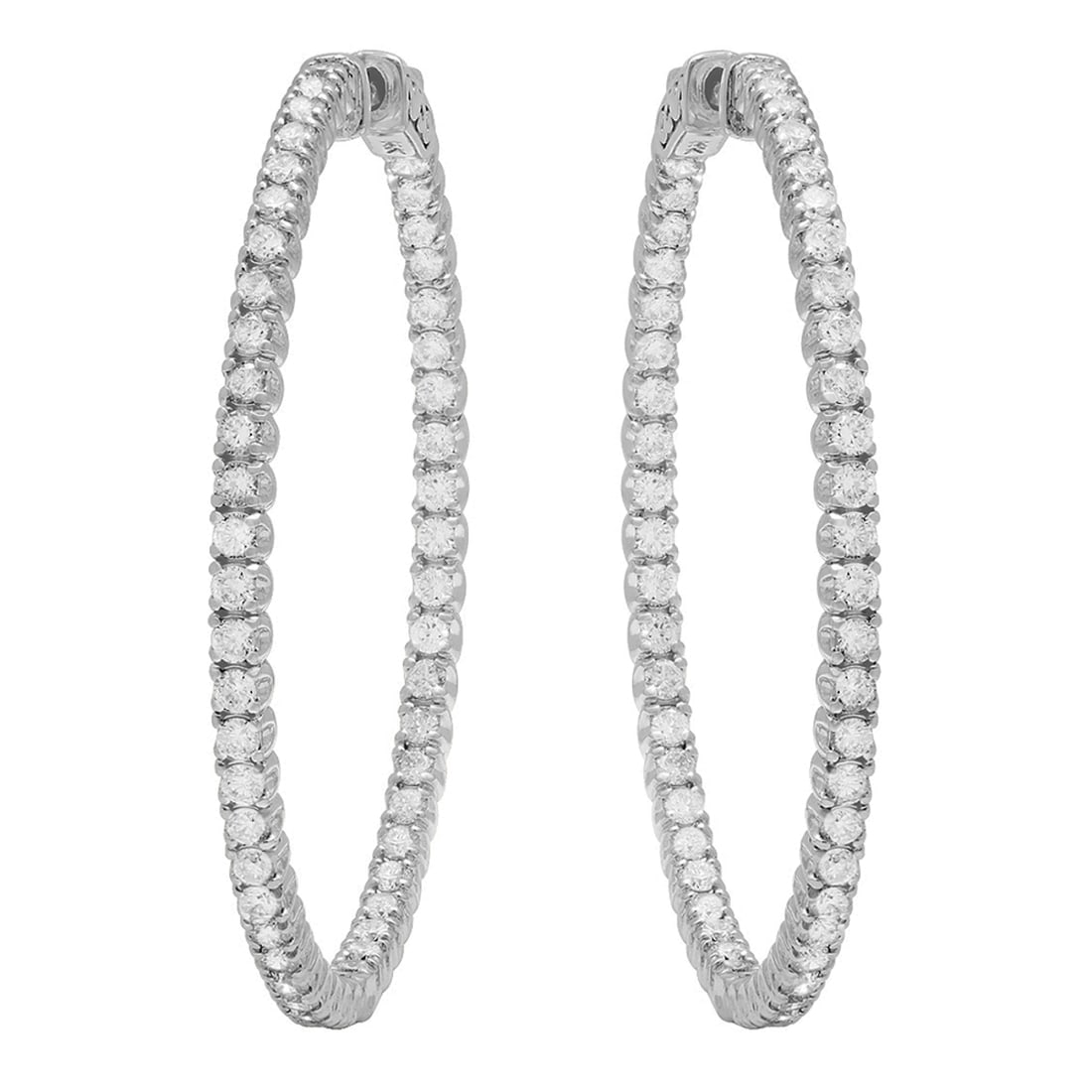14k White Gold 3.25ct Diamond Earrings: Retail: $10,750.00 ****** 14k White Gold 3.25ct Diamond Earrings ****** Metal: 14K White Gold / Total Item Weight: 11.93 grams / Country Made: United States / / Main Stone: Diamond / Color: None /
