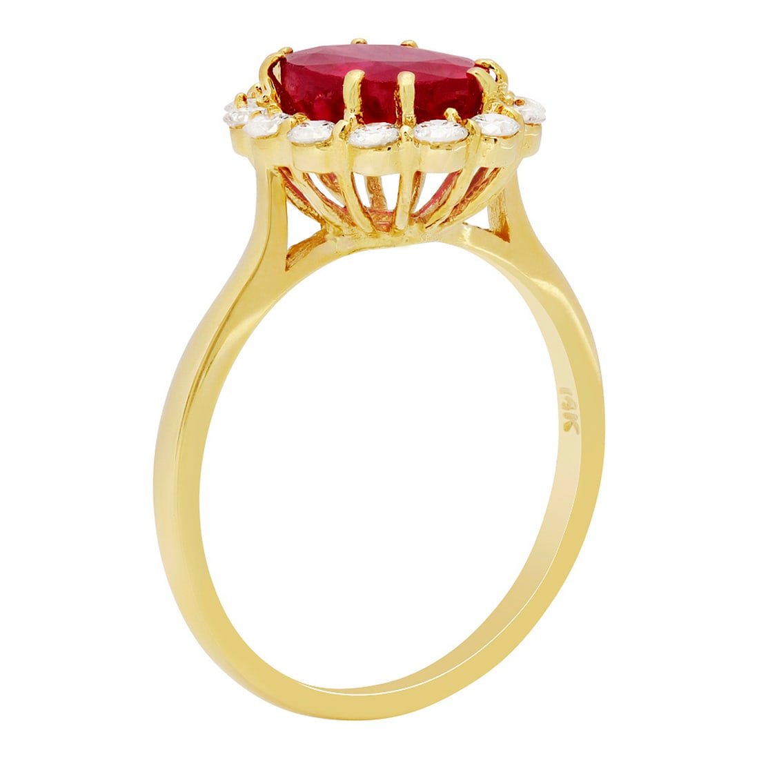 14k Yellow Gold 2.89ct Ruby 0.53ct Diamond Ring - 2