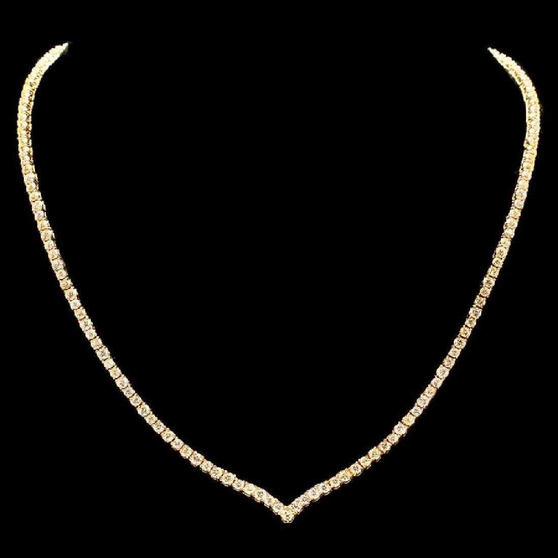 18K Yellow Gold 8.38ct Diamond Necklace (1 of 6)