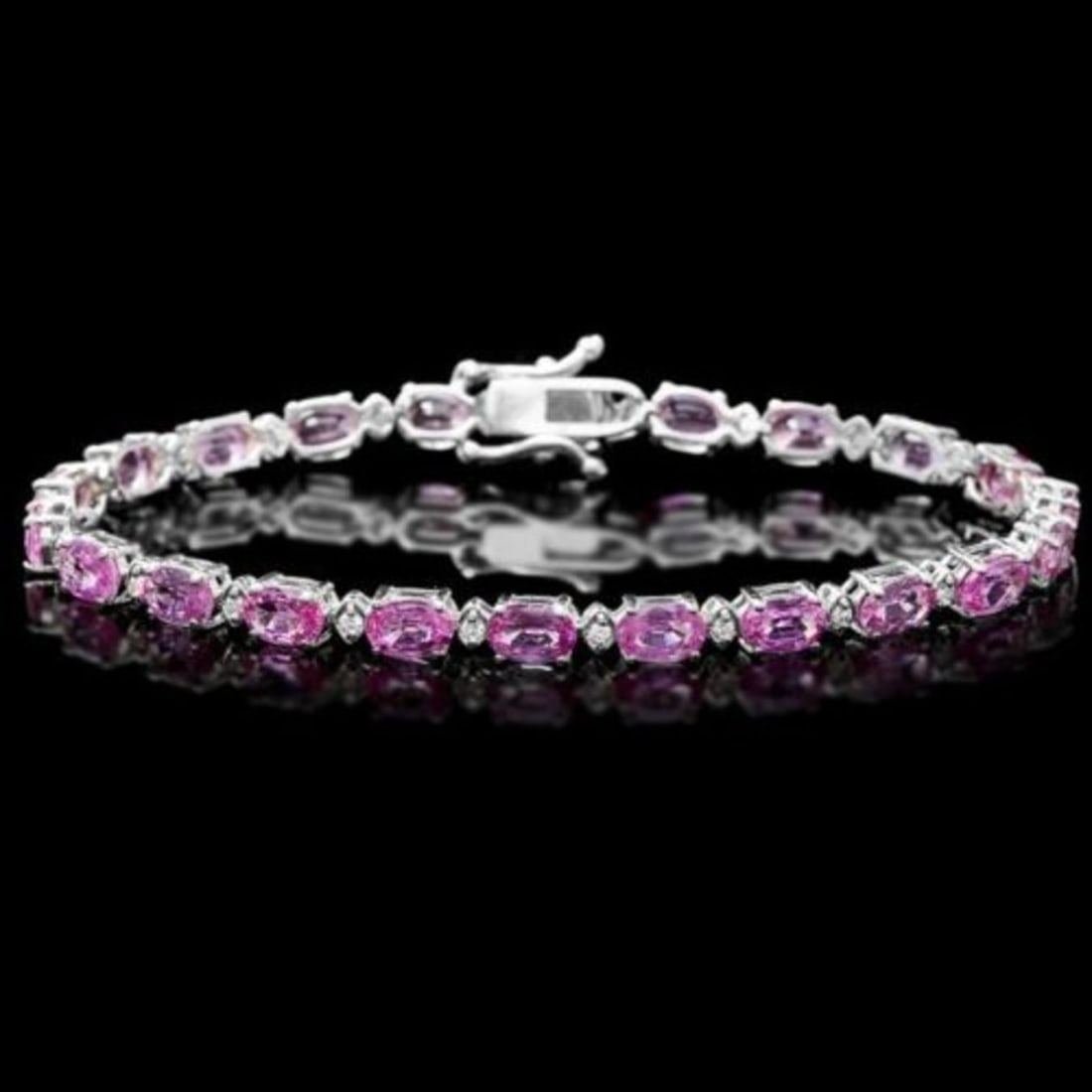 14K Gold 11.45ct Sapphire 0.39ct Diamond Bracelet: Retail: $14,395.00 ****** 14K Gold 11.45ct Sapphire 0.39ct Diamond Bracelet ****** Metal: 14K White Gold / Total Item Weight: 9.0 Grams / Country Made: United States / / Main Stone: Sapphire /