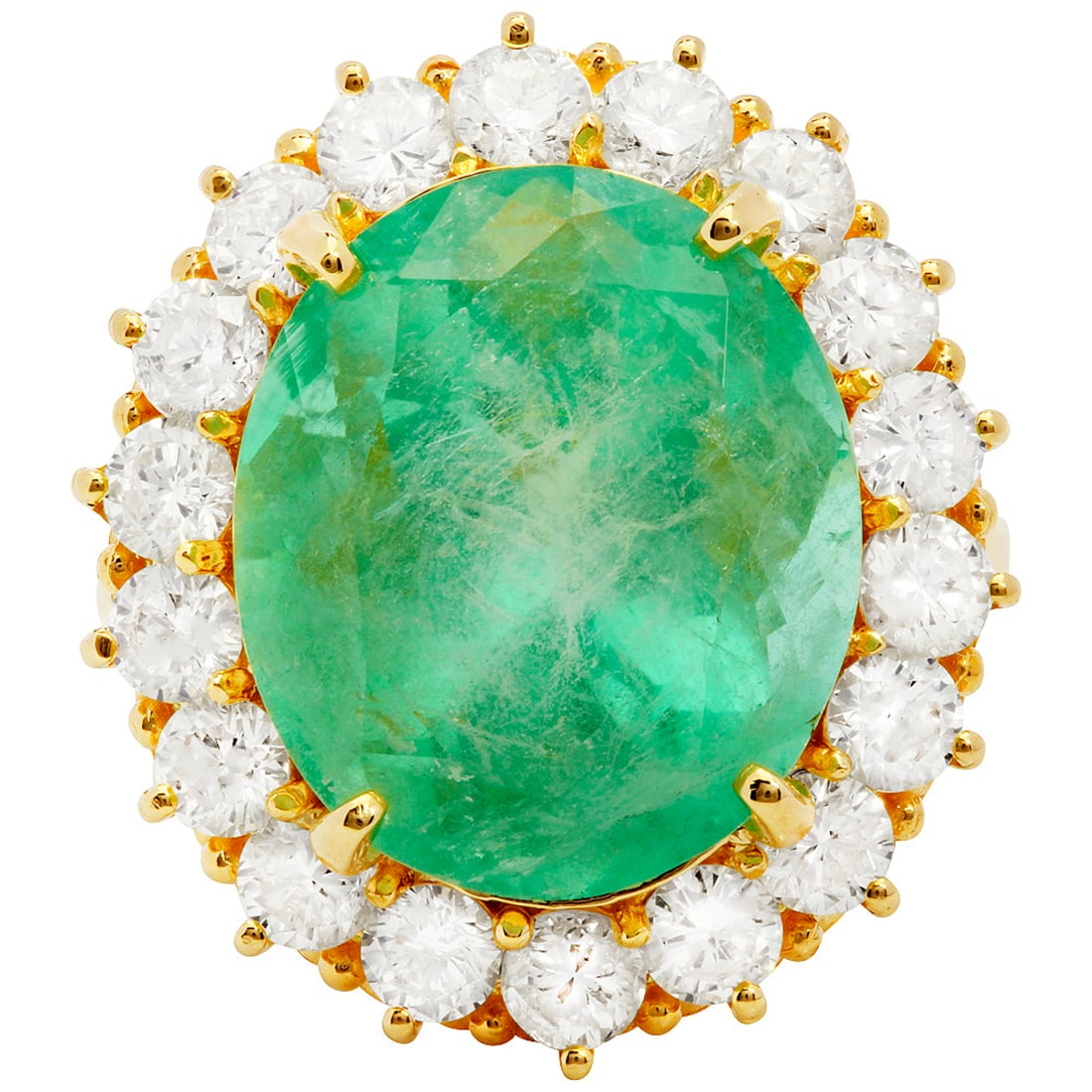14k Yellow Gold 13.92ct Emerald 2.52ct Diamond Ring - 3