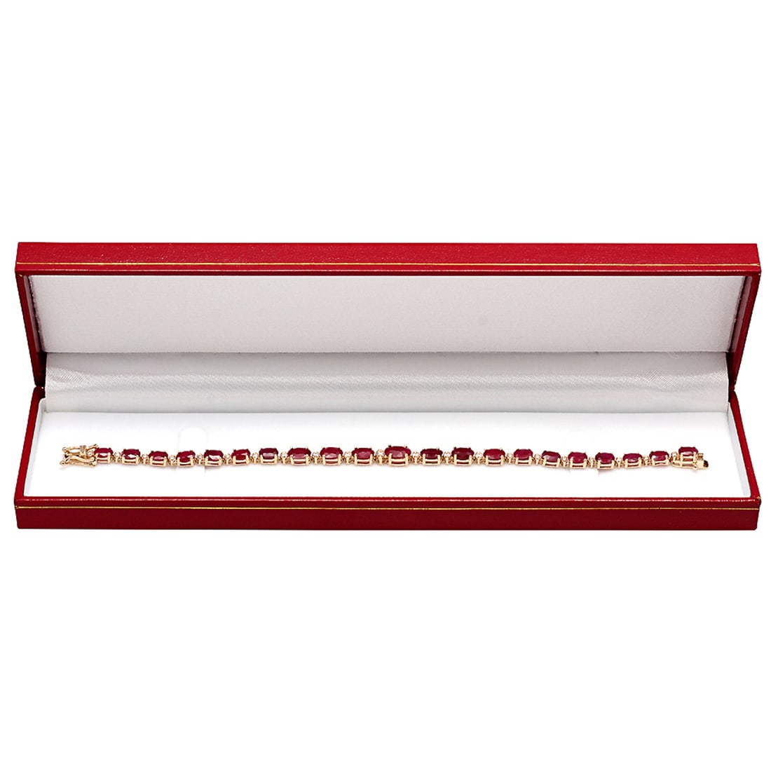 14k Yellow Gold 15.13ct Ruby 0.54ct Diamond Bracelet - 3