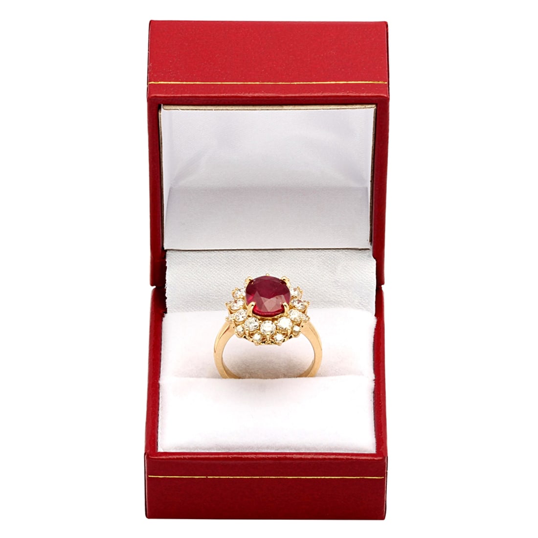 14k Yellow Gold 4.86ct Ruby 1.56ct Diamond Ring - 4