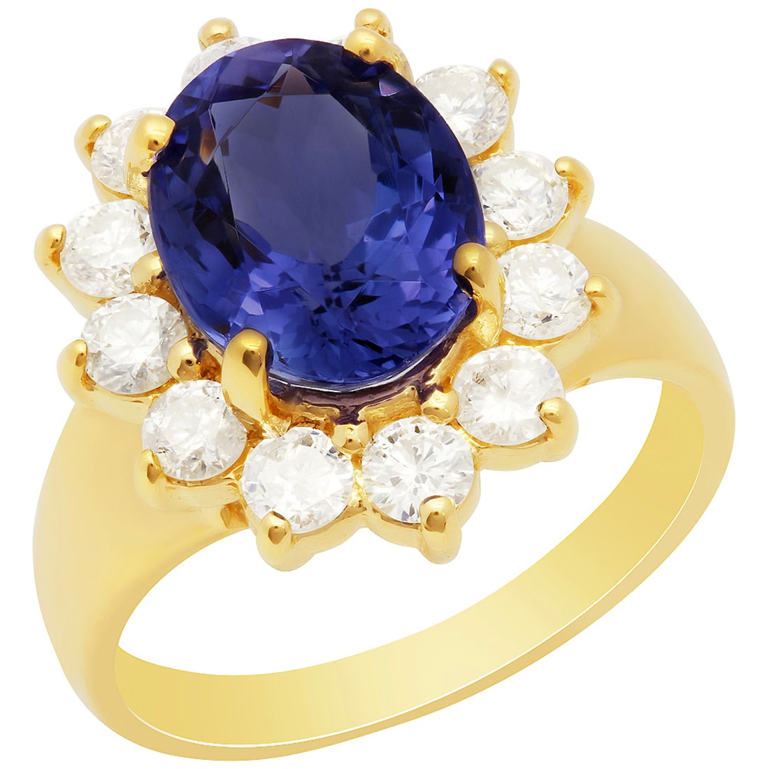14k Yellow Gold 3.93ct Tanzanite 1.19ct Diamond Ring (1 of 4)