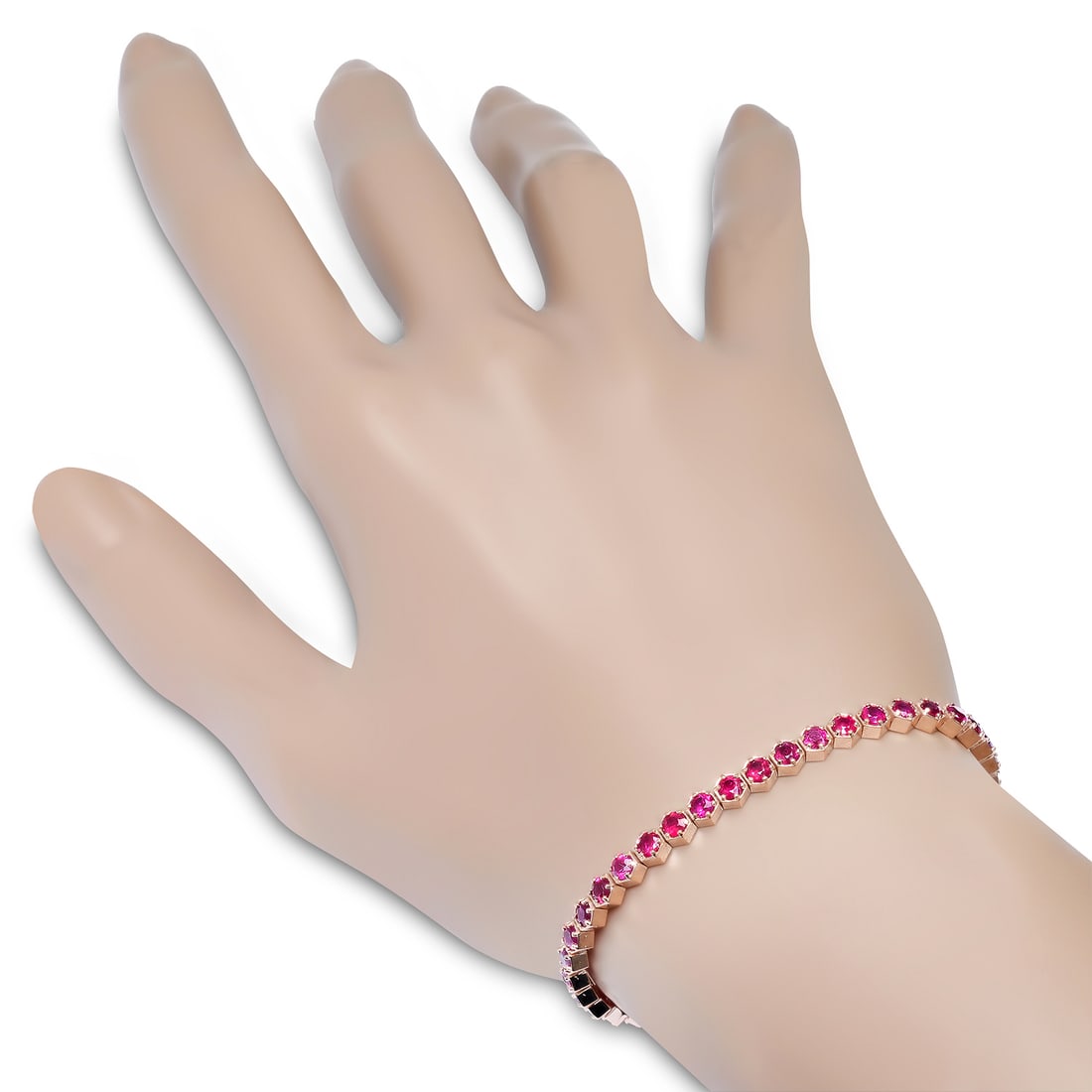 14K Rose Gold Setting with 4.91ct Ruby Bracelet - 2