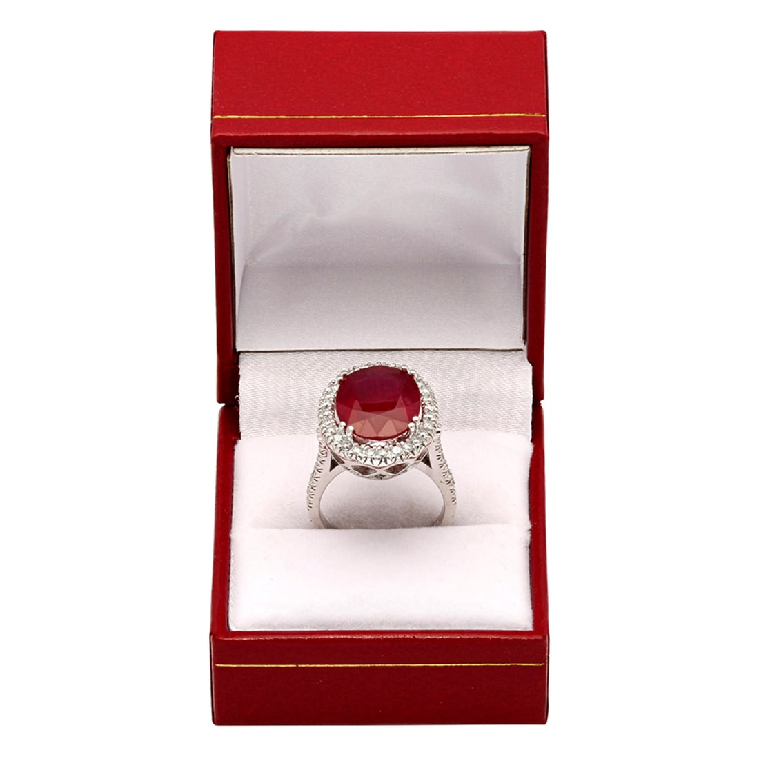 14k White Gold 8.84ct Ruby 0.87ct Diamond Ring - 4