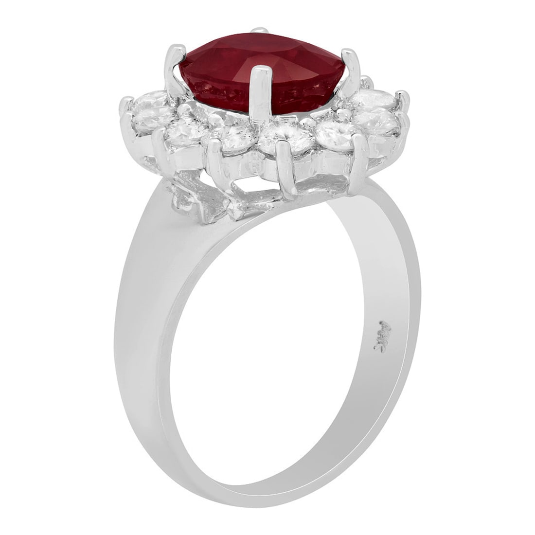 14k White Gold 4.00ct Ruby 1.34ct Diamond Ring - 2