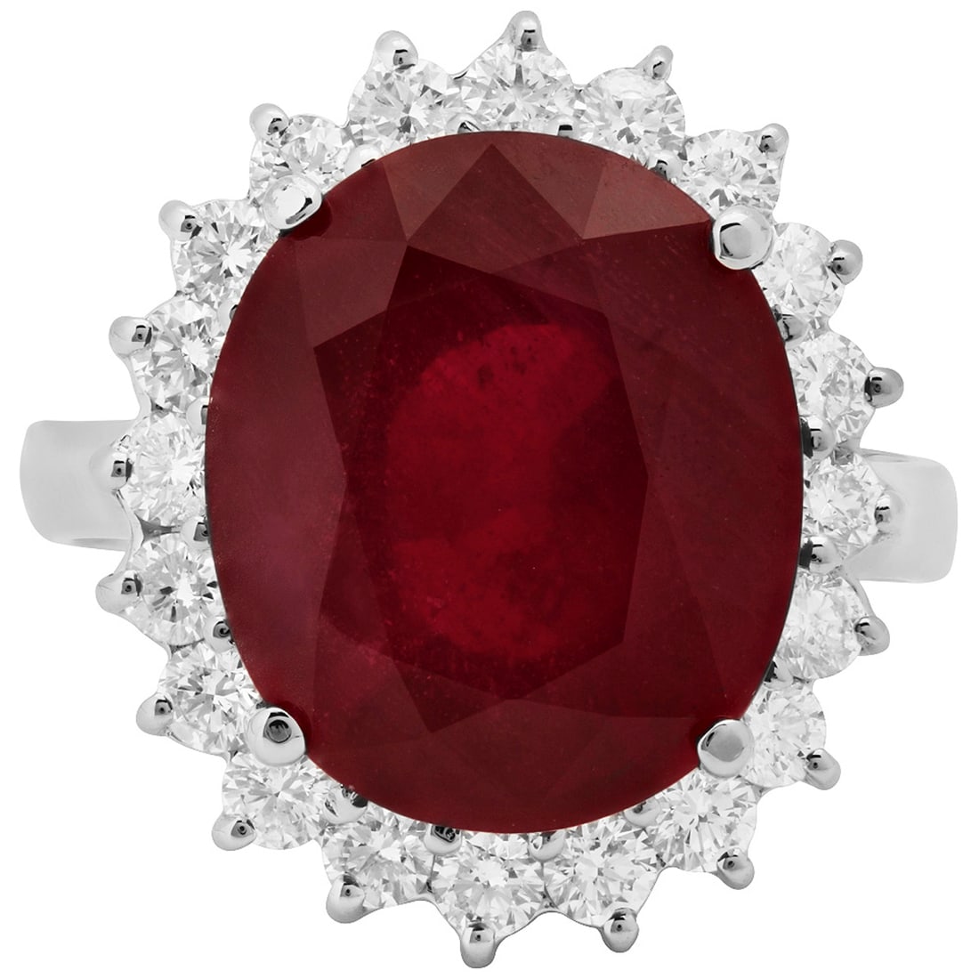 14k White Gold 9.65ct Ruby 0.93ct Diamond Ring - 3