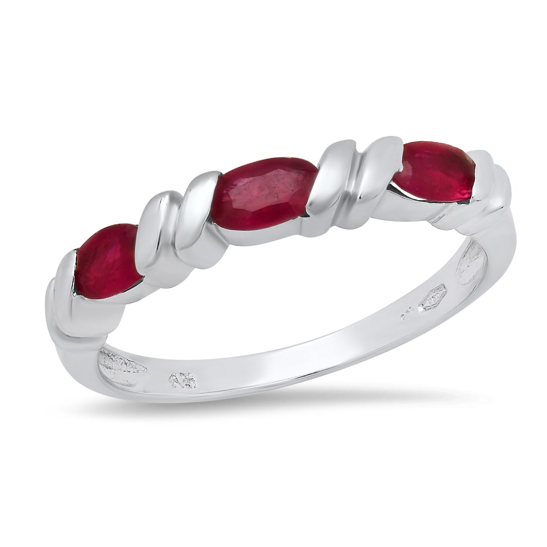 14K Whire Gold Setting with 0.68ct Ruby Ladies Ring: Retail: $1,145.00 ****** 14K Whire Gold Setting with 0.68ct Ruby Ladies Ring ****** Size: 7 / Metal: 14K White Gold / Total Item Weight: 2.8 Grams / Country Made: United States / / Main Stone: Ruby