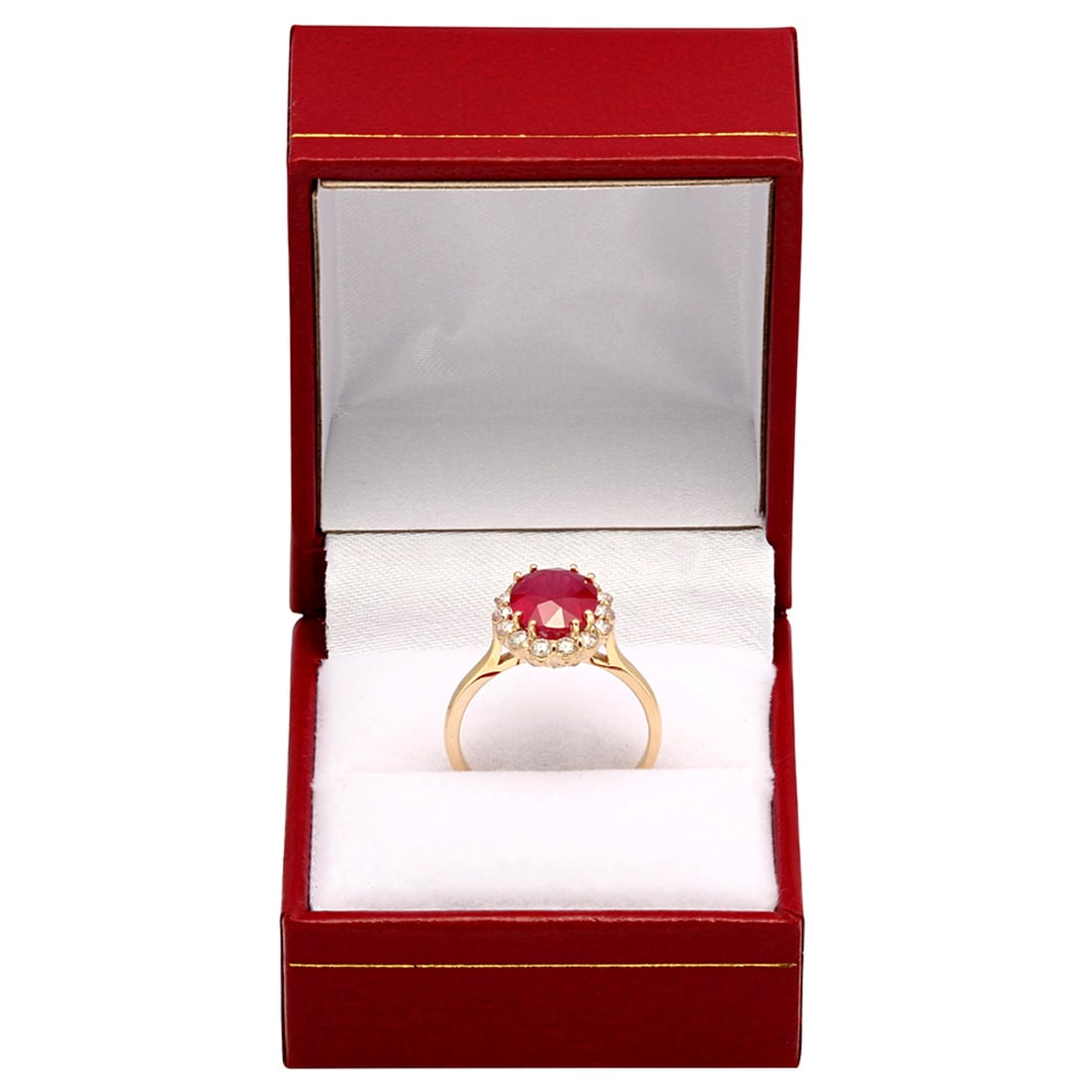 14k Yellow Gold 3.71ct Ruby 0.53ct Diamond Ring - 3