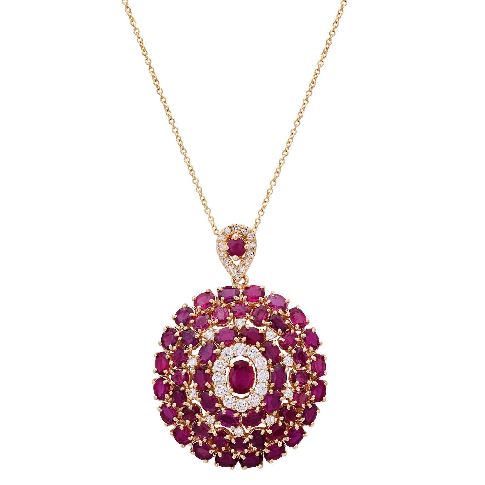 14K Yellow Gold with 8.22ct Ruby and 0.67ct Diamond Pendant (1 of 3)