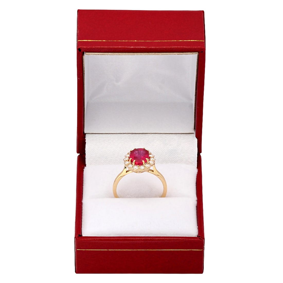 14k Yellow Gold 2.89ct Ruby 0.53ct Diamond Ring - 3