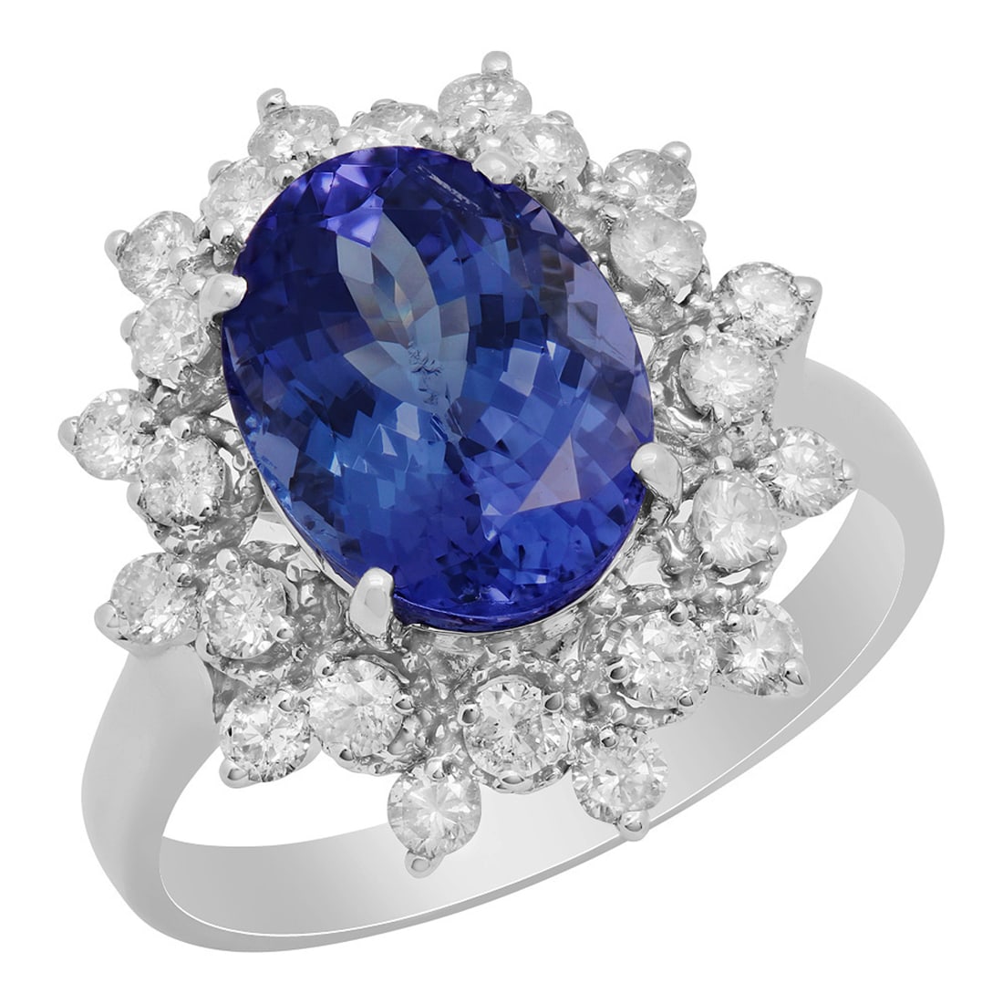 14k White Gold 3.32ct Tanzanite 0.72ct Diamond Ring: Retail: $7,750.00 ****** 14k White Gold 3.32ct Tanzanite 0.72ct Diamond Ring ****** Metal: 14K White Gold / Total Item Weight: 4.30 grams / Country Made: United States / / Main Stone: Tanzanite /