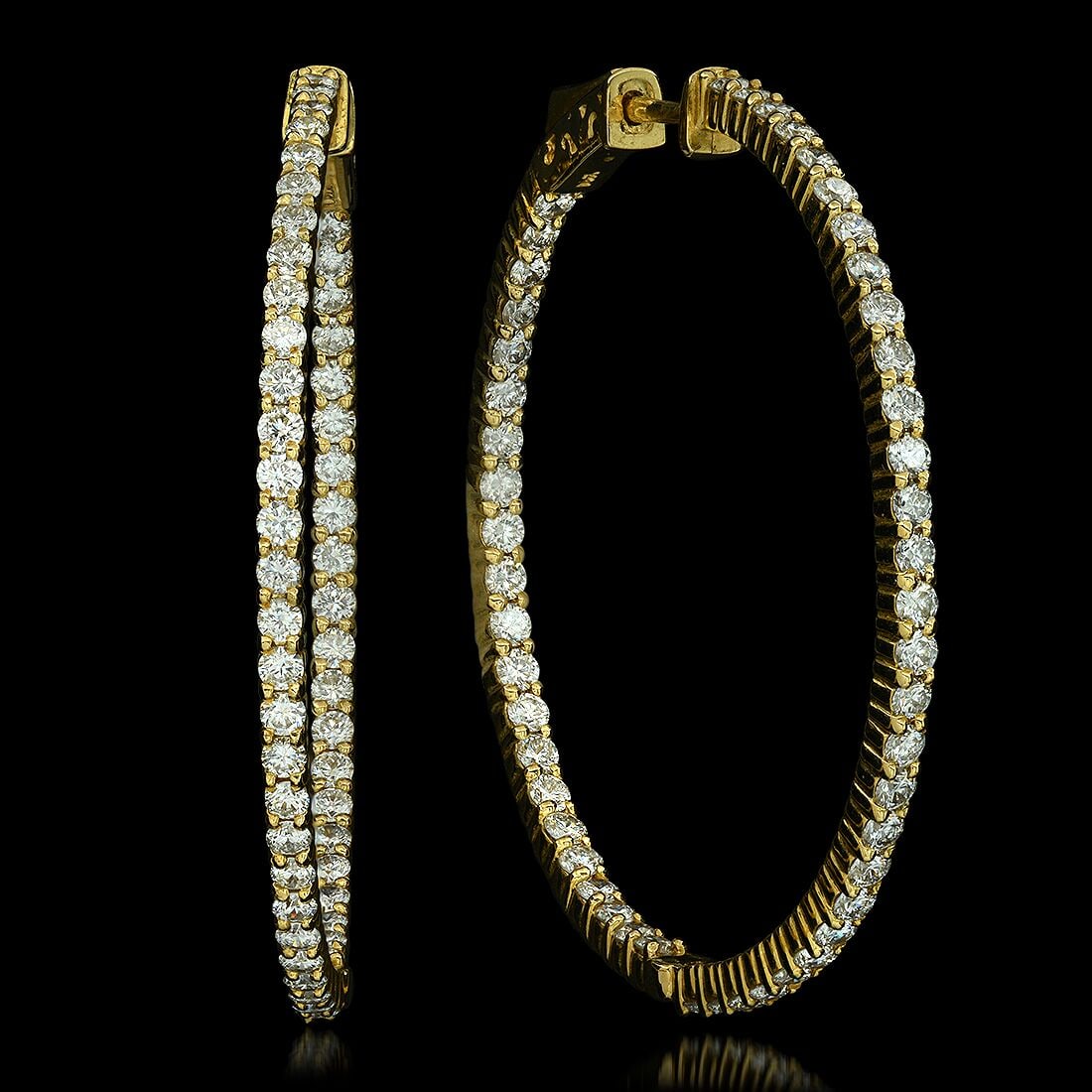 14K Yellow Gold and 3.32ct Diamond Earrings: Retail: $14,288.00 ****** 14K Yellow Gold and 3.32ct Diamond Earrings ****** Metal: 14K Yellow Gold / Total Item Weight: 10.5 Grams / Country Made: United States / / Main Stone: Diamond / Carat