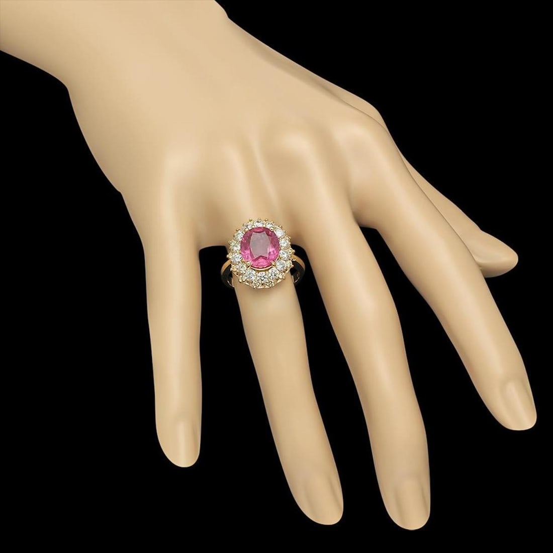 14K Yellow Gold 4.00ct Ruby and 1.51ct Diamond Ring - 3