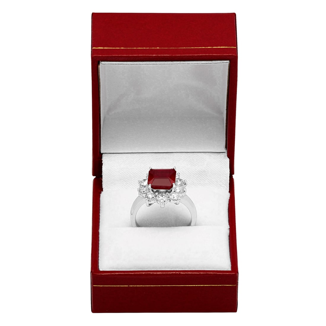 14k White Gold 3.40ct Ruby 1.25ct Diamond Ring - 3